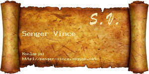 Senger Vince névjegykártya